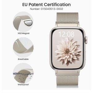 (NWT) Apple watch band/ Silver Mesh Magnetic Smartwatch Band